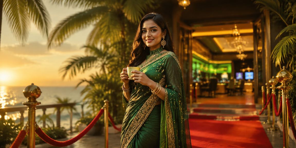 সেন্ট মার্টিন দ্বীপে সমুদ্র সৈকতে r36 ক্যাসিনো ও বিনোদন উপভোগ করছেন একজন পর্যটক